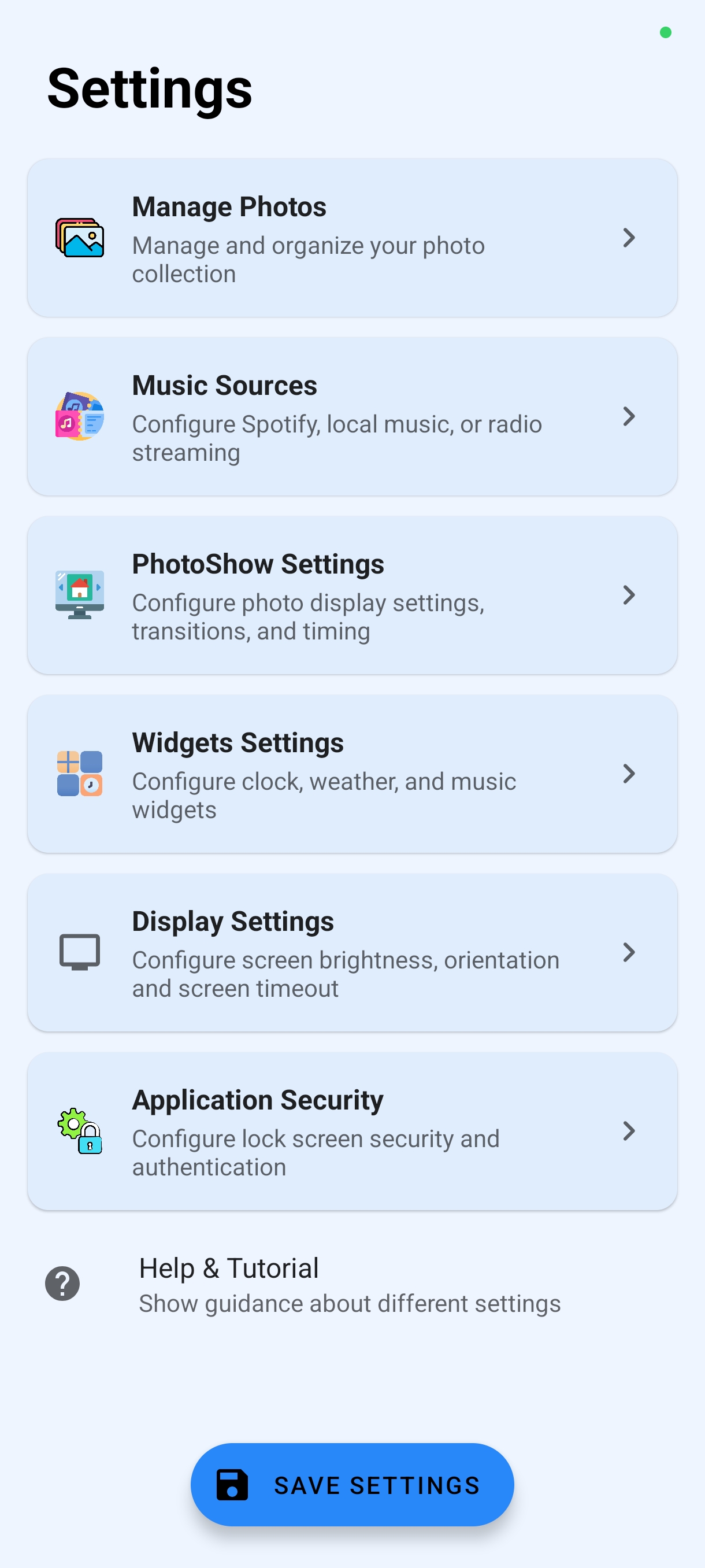 PhotoStreamr displaying vibrant travel photos with Ken Burns effect